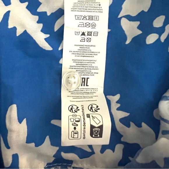 Calzedonia Blue and White Patterned Shirt Oversized Size Small NWOT - Picture 9 of 9
